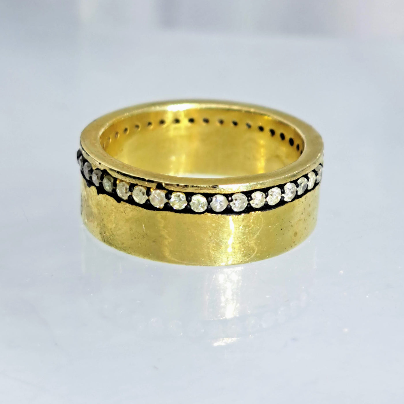 "The Band" Sz 7 Ring - Natural diamonds, 18K Gold Sterling