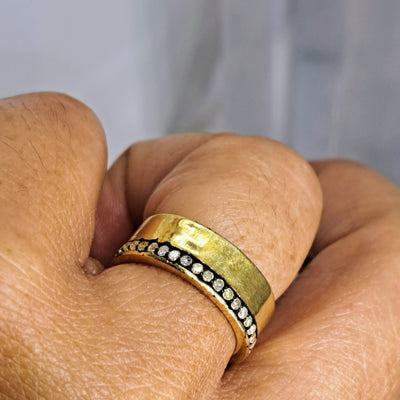 "The Band" Sz 7 Ring - Natural diamonds, 18K Gold Sterling