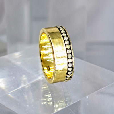 "The Band" Sz 7 Ring - Natural diamonds, 18K Gold Sterling