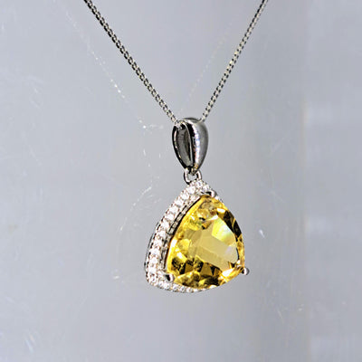 "Trillian Xs LOVE" Pendant Necklace - Citrine, Topaz, Anti-Tarnish Sterling