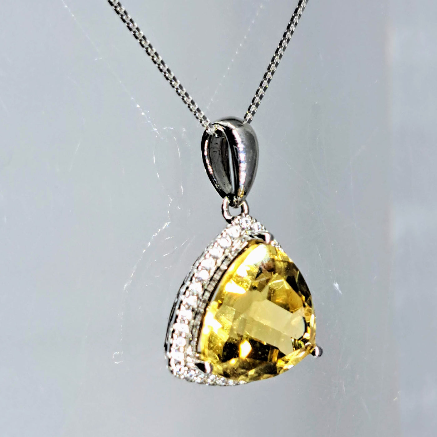 "Trillian Xs LOVE" Pendant Necklace - Citrine, Topaz, Anti-Tarnish Sterling
