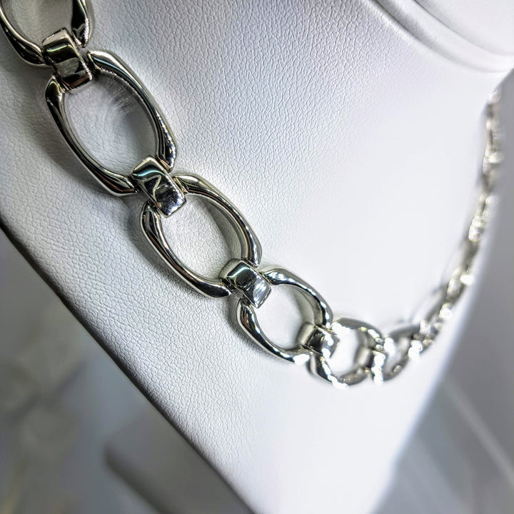 "Story Of 'O' - Chapter 2" 16" Necklace - Anti-Tarnish Sterling, Ruby Accent,