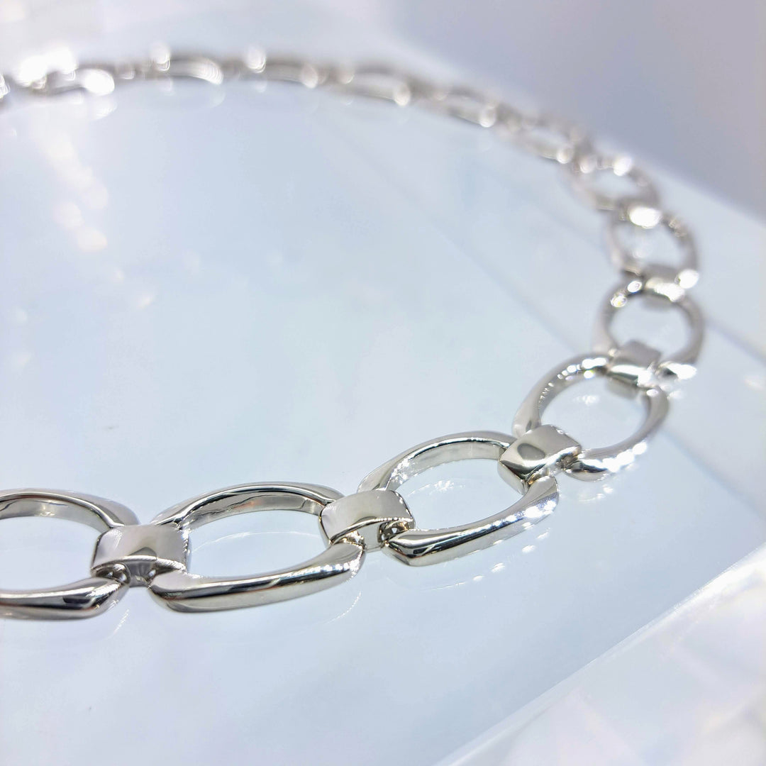 "Story Of 'O' - Chapter 2" 16" Necklace - Anti-Tarnish Sterling, Ruby Accent,