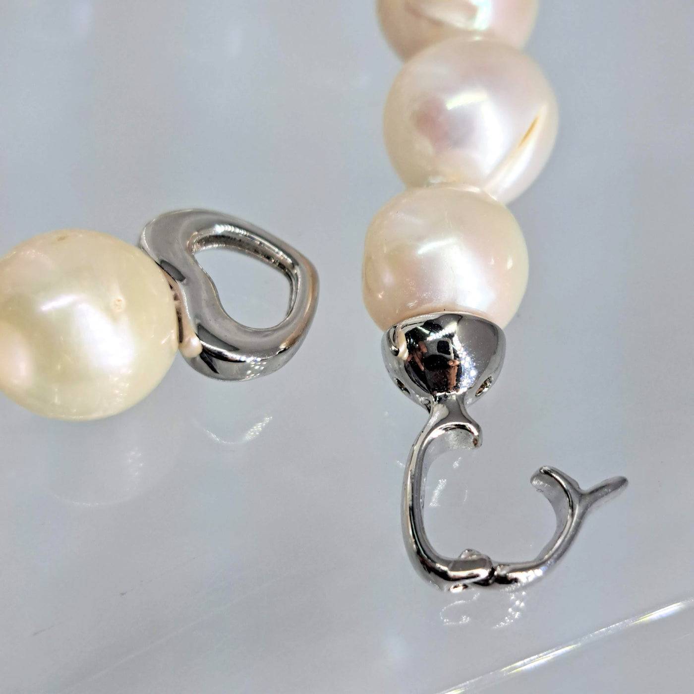 "Lovely Lady Balls" 8" Bracelet - Pearls, Sterling Silver