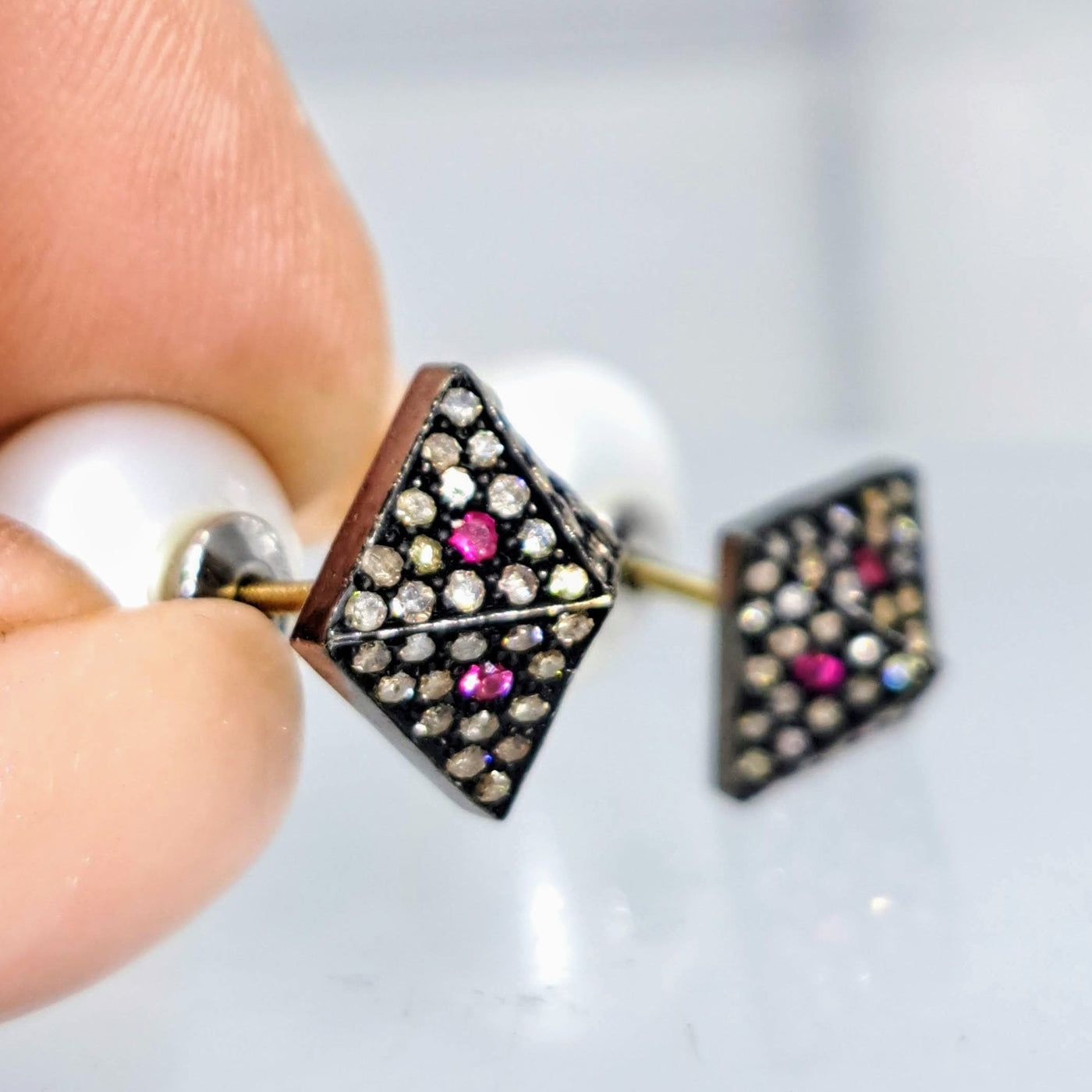 "Party In The Back" 0.5" Studs By Barb - Diamond, Ruby, Pearl