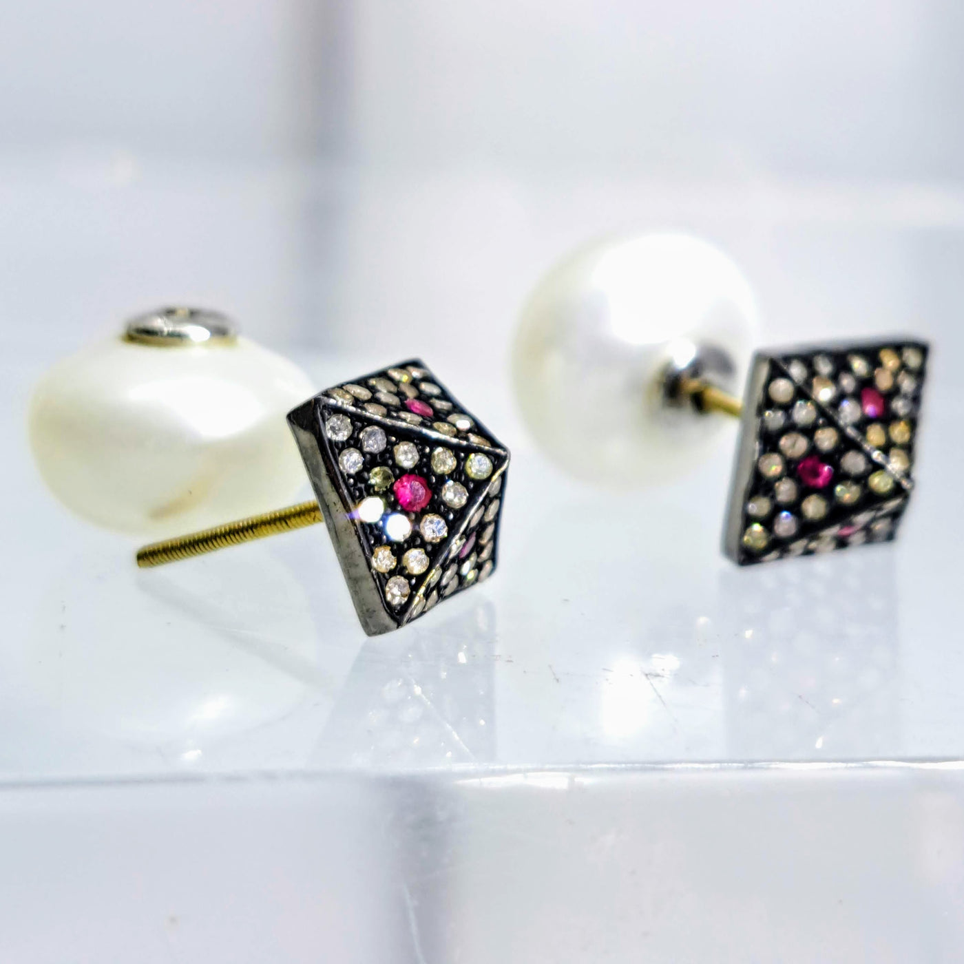 "Party In The Back" 0.5" Studs By Barb - Diamond, Ruby, Pearl