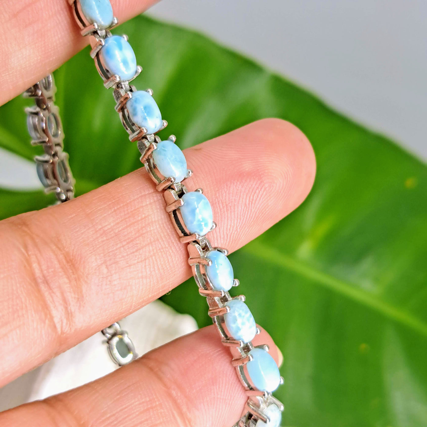 "Island Time" 7.5"-8" Bracelet - Larimar, Sterling