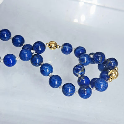 "Deep Blue" 36" Necklace - Lapis, 14k Gold