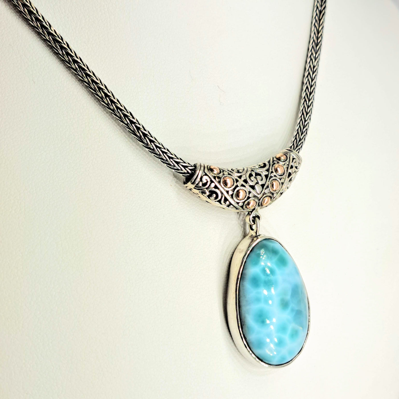 "Salt Life" 16" - 18" Necklace - Larimar, Sterling