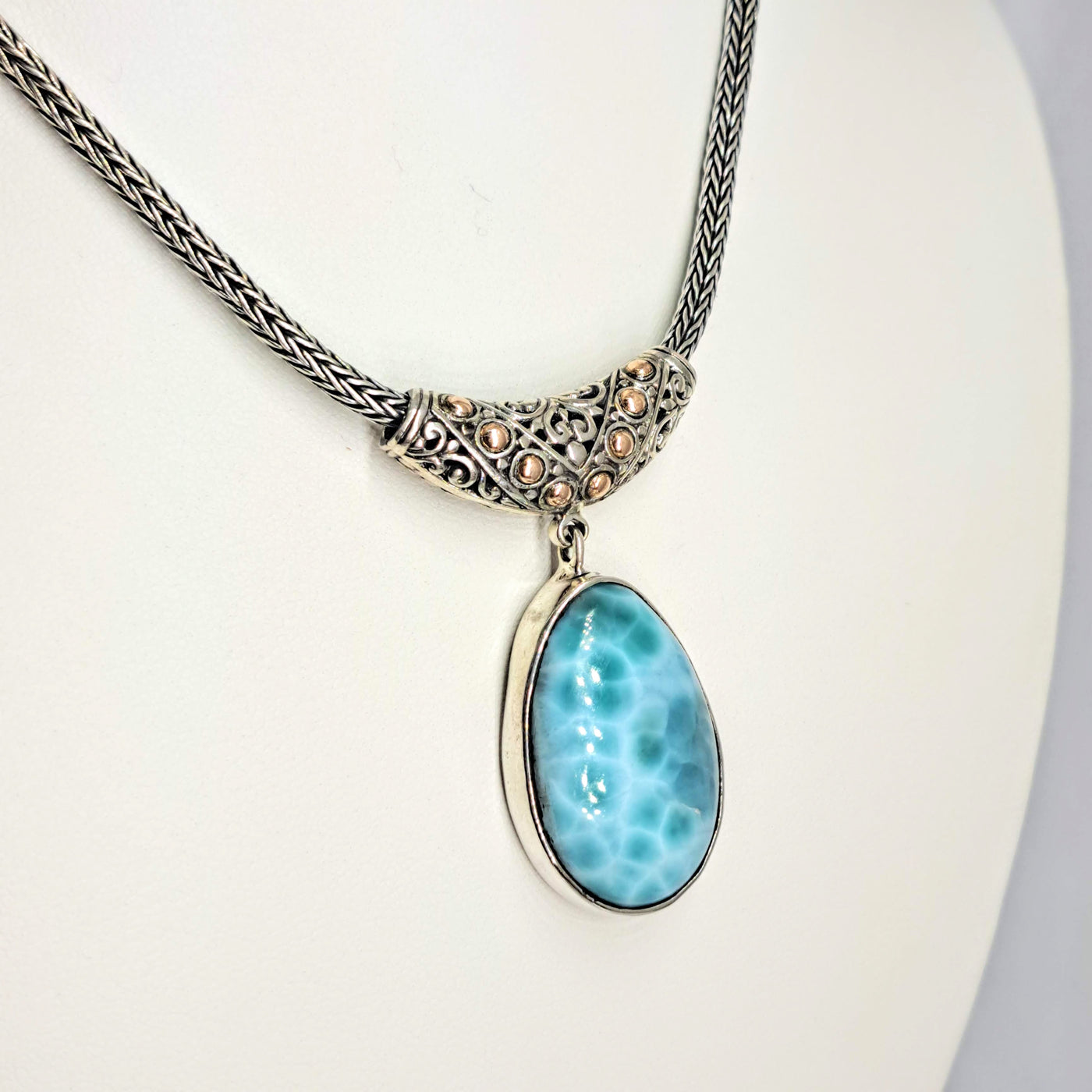 "Salt Life" 16" - 18" Necklace - Larimar, Sterling