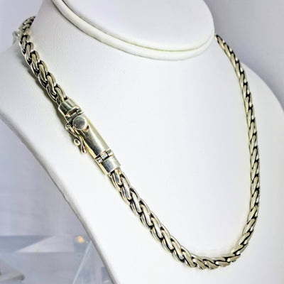 "Smooth, Heavy Metal" 18" & 20" Necklaces - Hand-Woven Sterling Silver