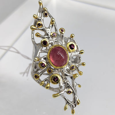 "Ruby Coral" Ring - Natural Ruby, Sterling, 18K