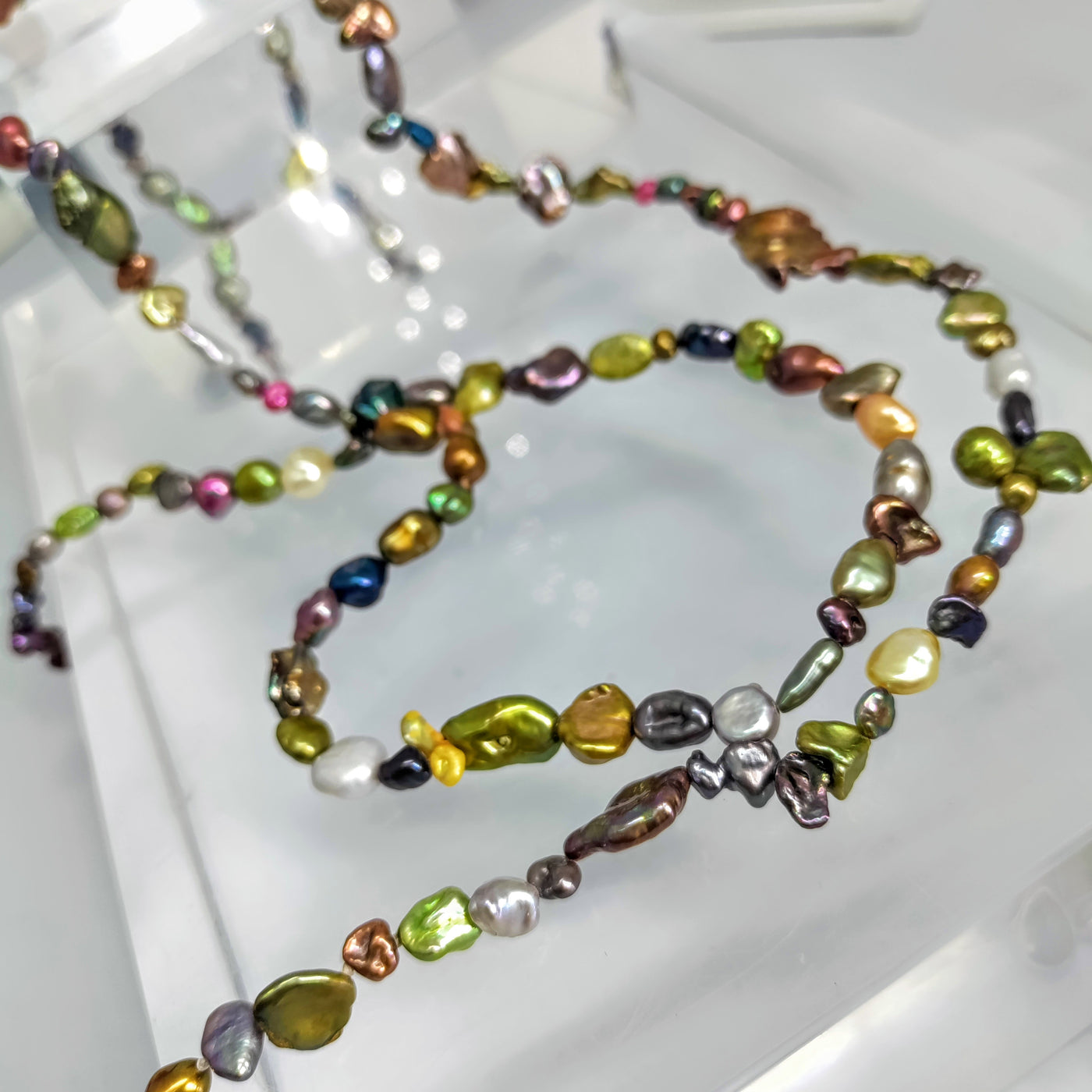 "Rainbow Tango" Necklace - Pearls
