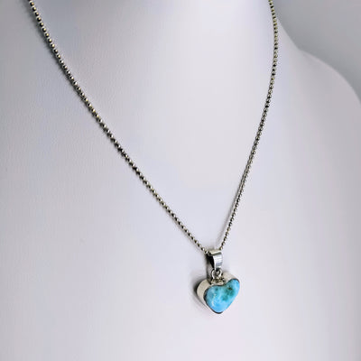 "Little Island Love" Pendant Necklace - Larimar, Sterling