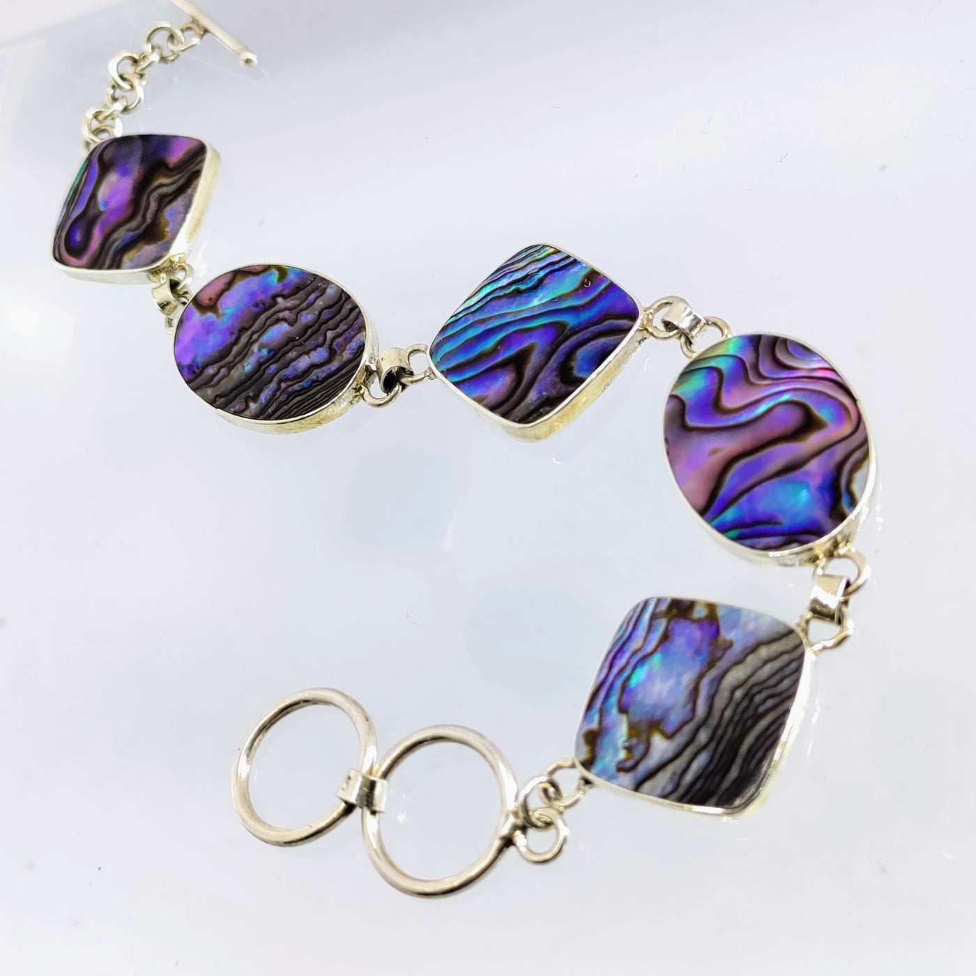 Paua-Full 6.5" - 7'5" Bracelet - Paraua Shell, Sterling