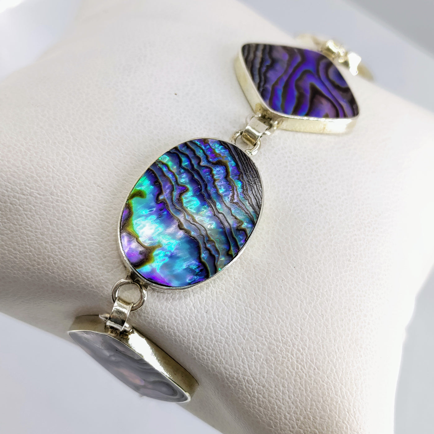Paua-Full 6.5" - 7'5" Bracelet - Paraua Shell, Sterling